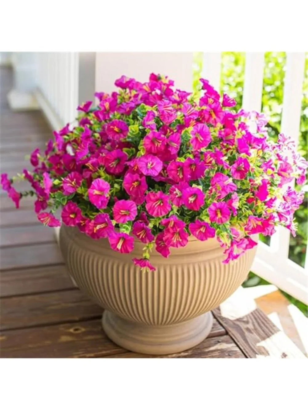 Artificial Morning Glory Flowers UV Resistant Faux Outdoor Plants 12 Bundles